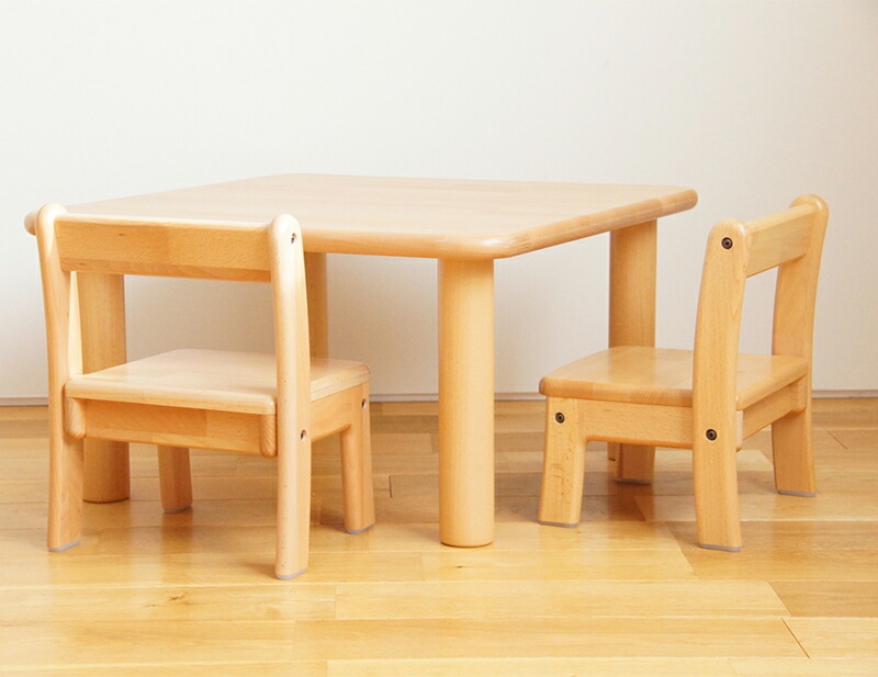 ブロック社 角テーブル 120×60 H43 保育園にオススメなブロック社の木製子供用家具 丸脚 耐久性が優れたテーブルです 〜幼稚園
