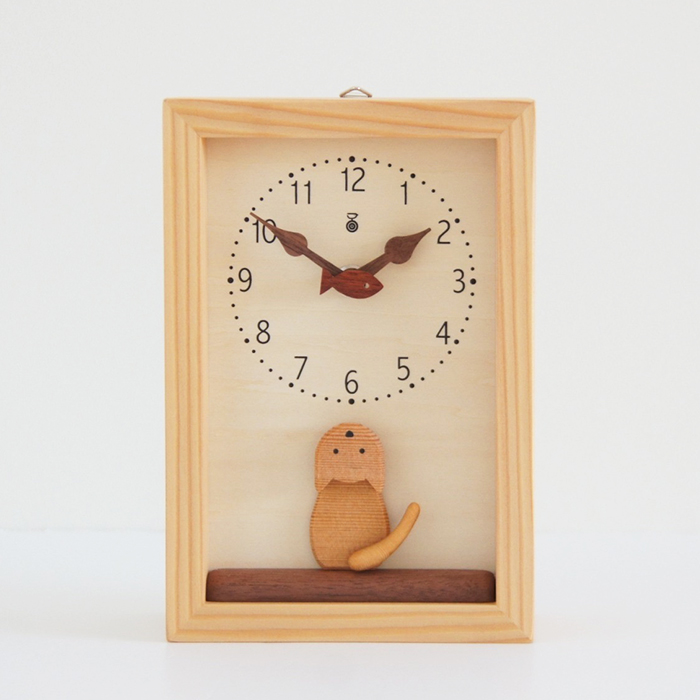 KICORI 仔猫の時計 k156 木の時計 プレゼント キコリ 木製 とけい