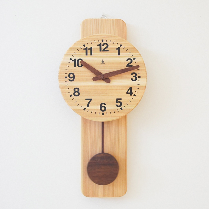 KICORI 丸型時計（大） 木の時計 プレゼント キコリ 木製 とけい 